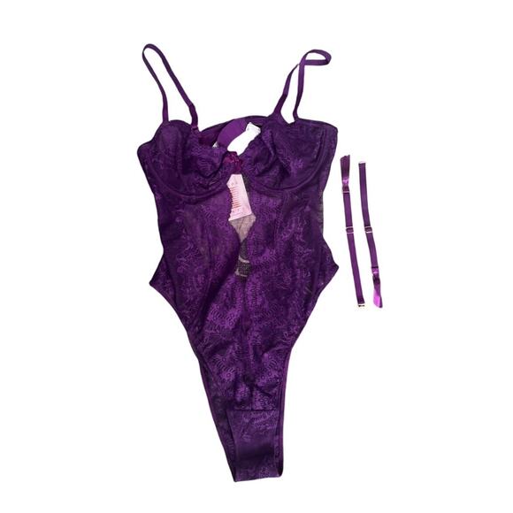 Savage X Fenty Lingerie Bundle Yellow Floral Set & Purple Lace Bodysuits (S/M) - Picture 5 of 8